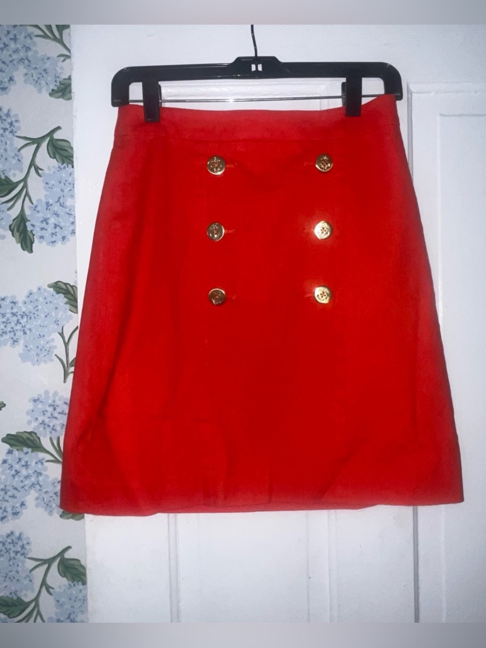 J.Crew Classic Red Double-Breasted Mini Skirt
